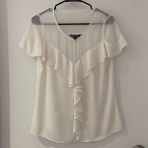 Express sheer top blouse ruffles